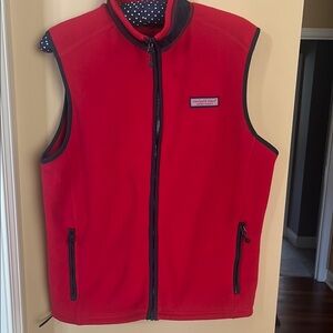 Men’s Vineyard Vine Red Fleece Vest